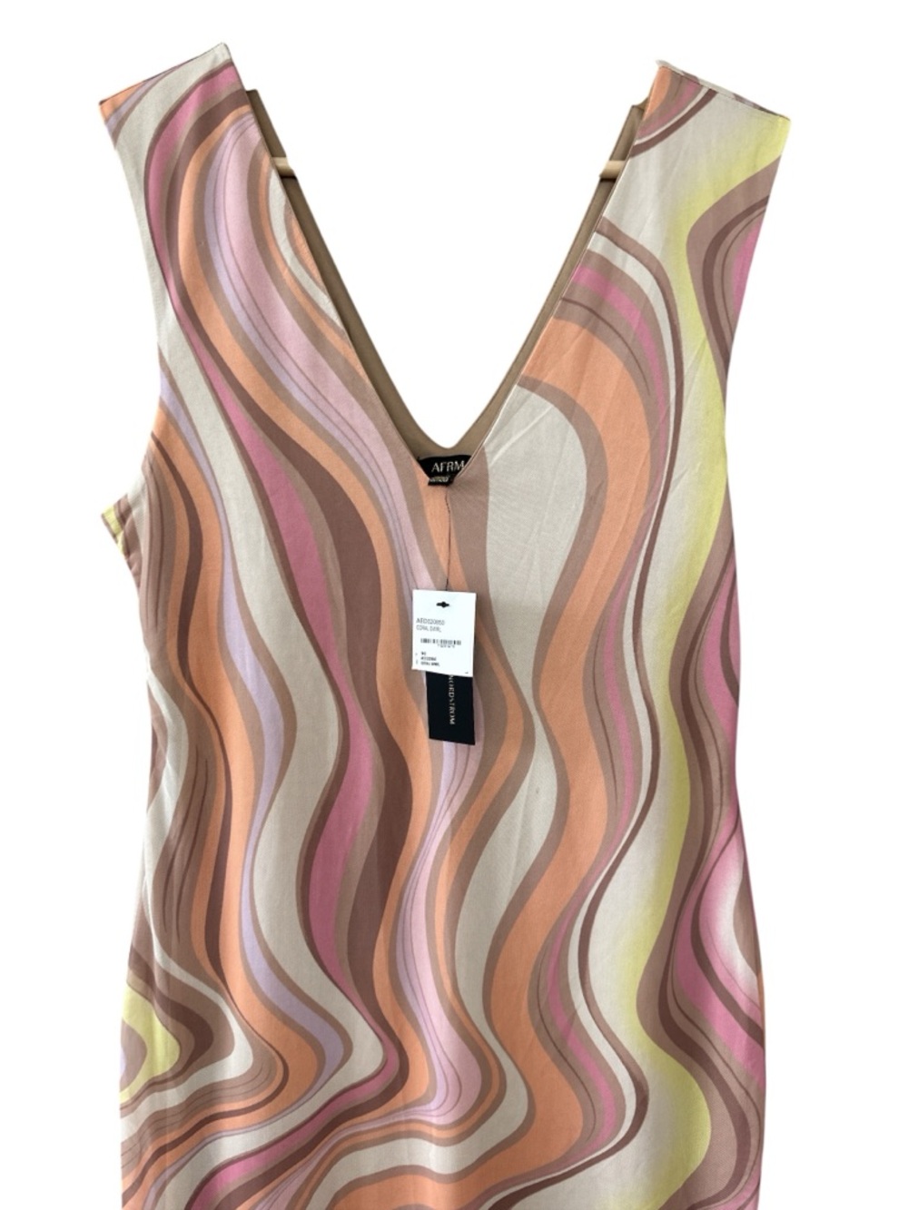 AFRM Ariana Mesh Bodycon Dress in Coral Swirl - Picture 4 of 9